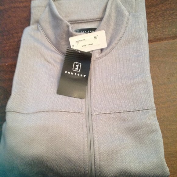 PGA Tour Men's Gray Full Zipper Large Royal Fleece Golf jacket - New with Tags - Picture 2 of 4